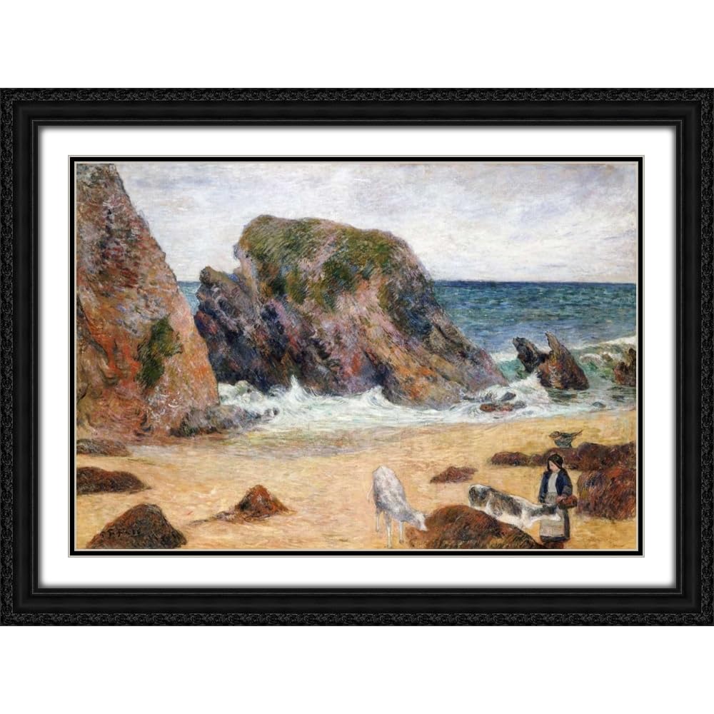 Gauguin Cows on the Seashore Canvas 24"x18"