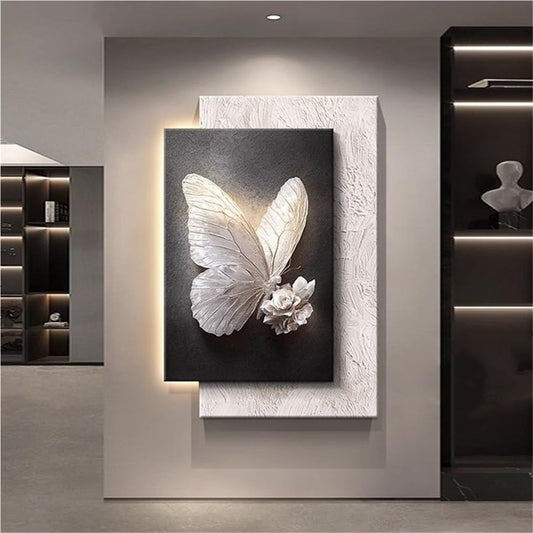 Sandstone 3D Wall Art with LED Lights – Black