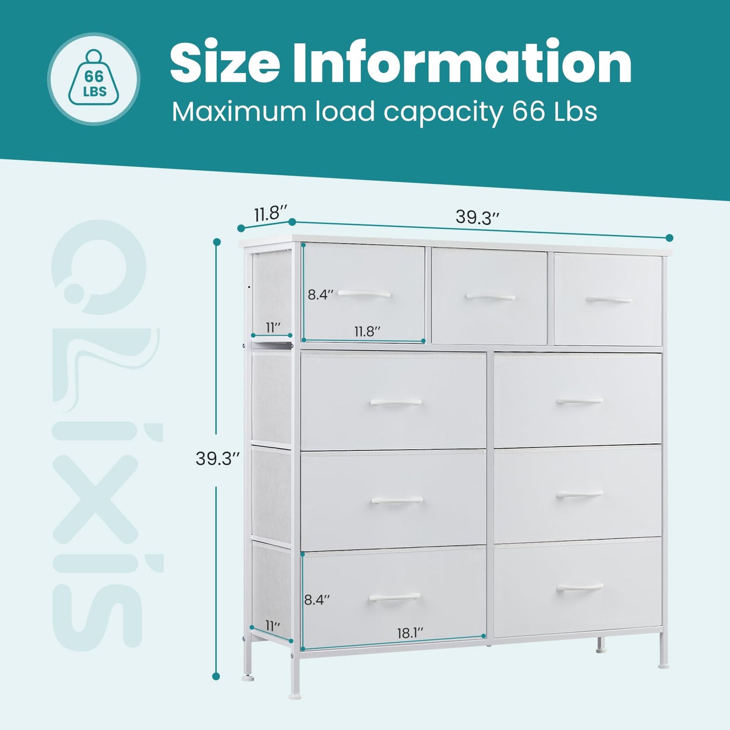 OLIXIS 5-Drawer Dresser, Black