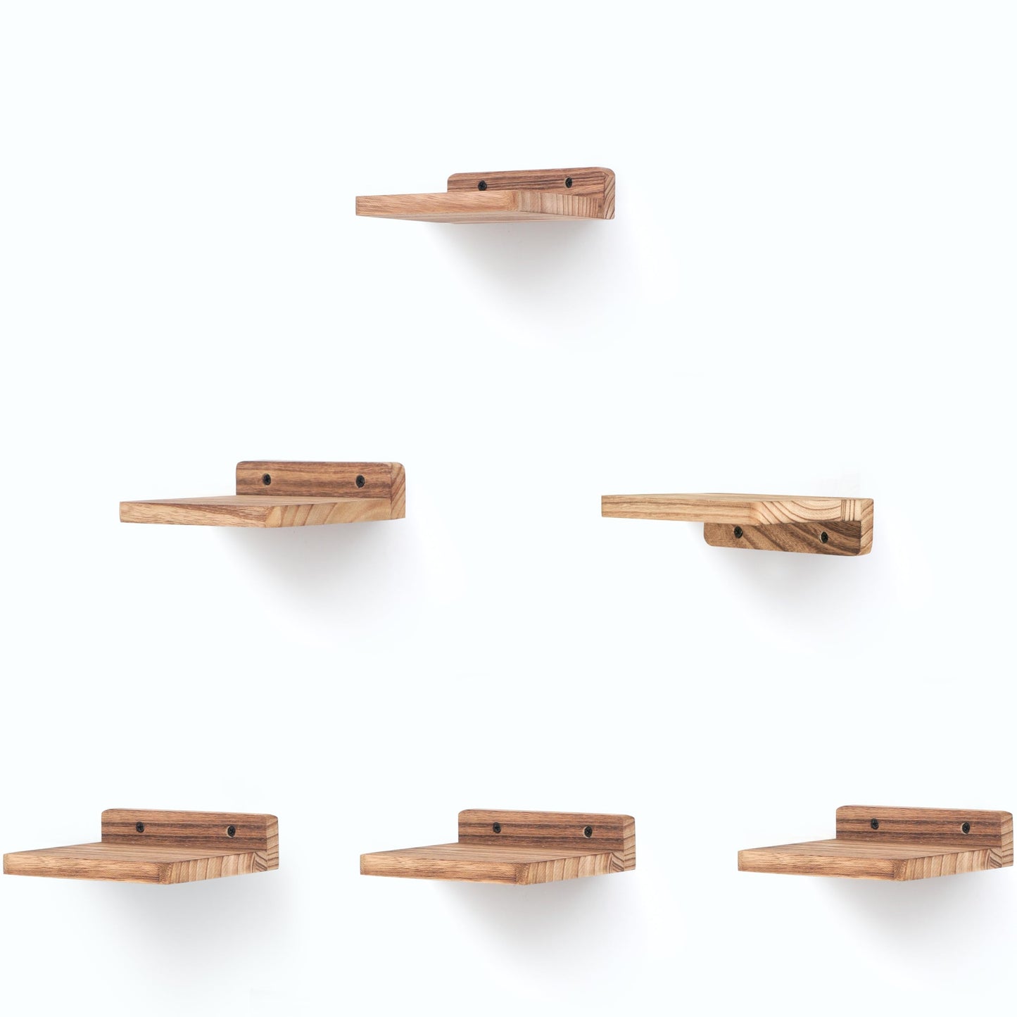 Small Floating Shelves 8-Pack, 4"x4", Rustic White
