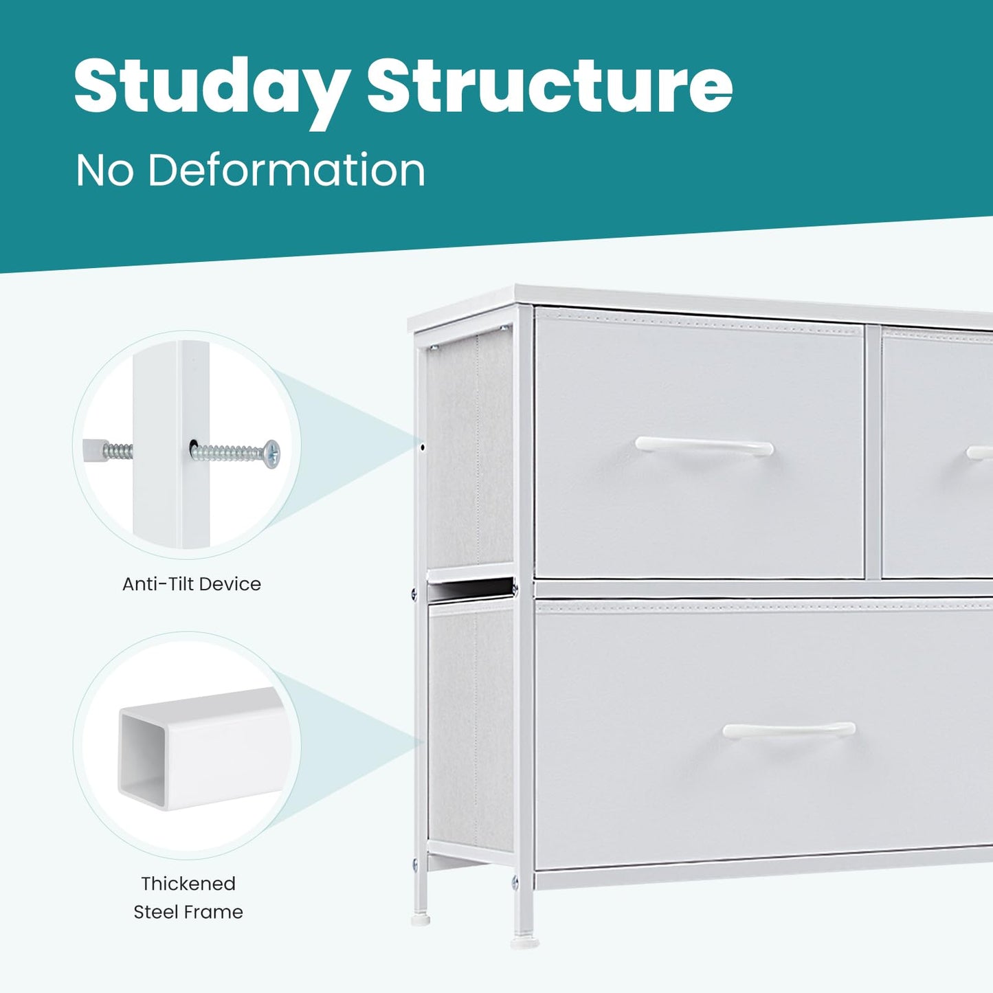 OLIXIS 5-Drawer Dresser, Black