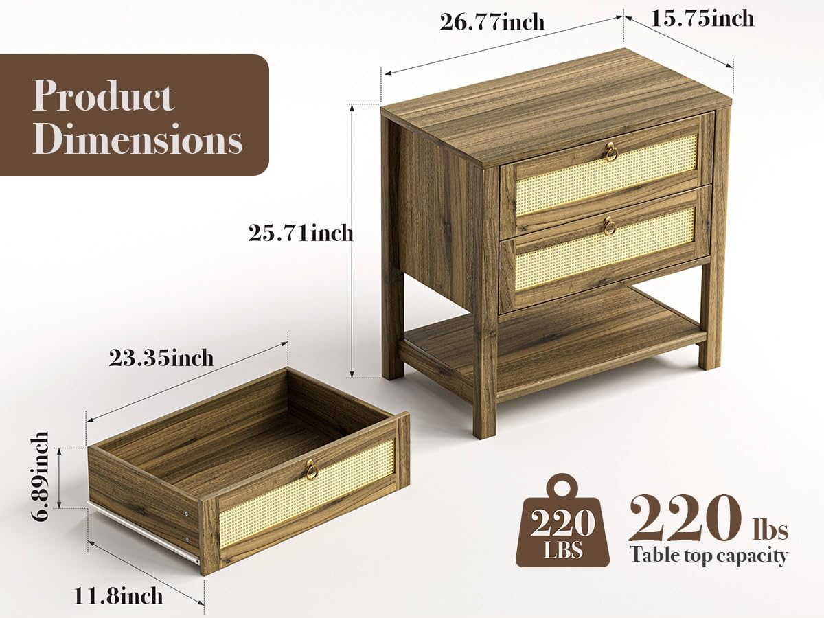 Farmhouse Nightstand – 3 Drawers