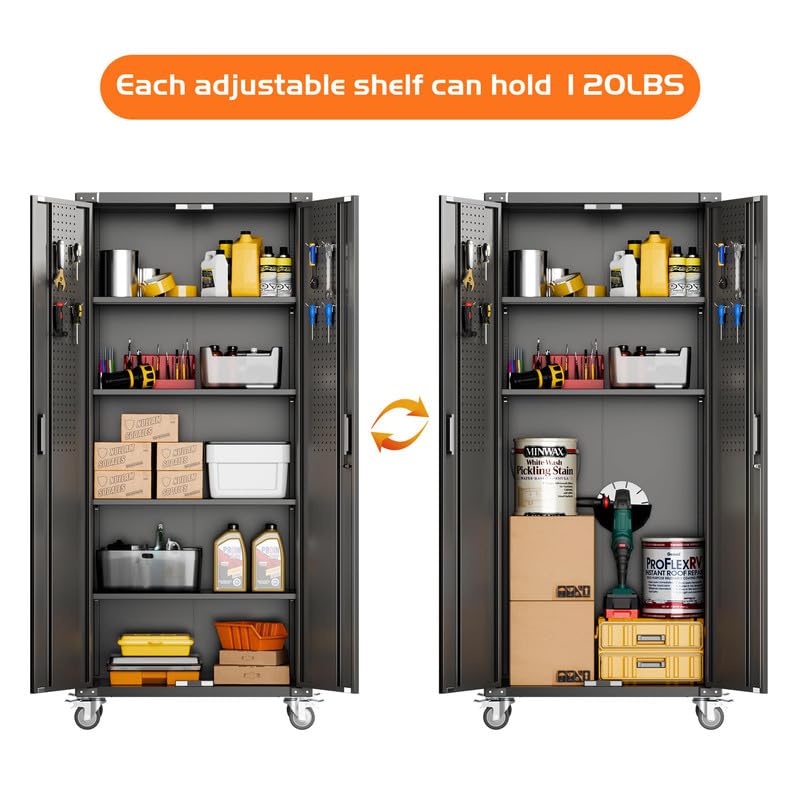 Aobabo Metal Garage Storage Cabinet – Black