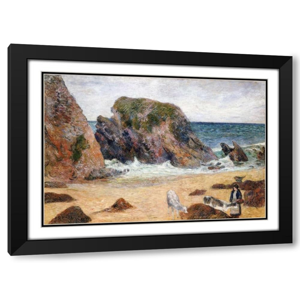 Gauguin Cows on the Seashore Canvas 24"x18"