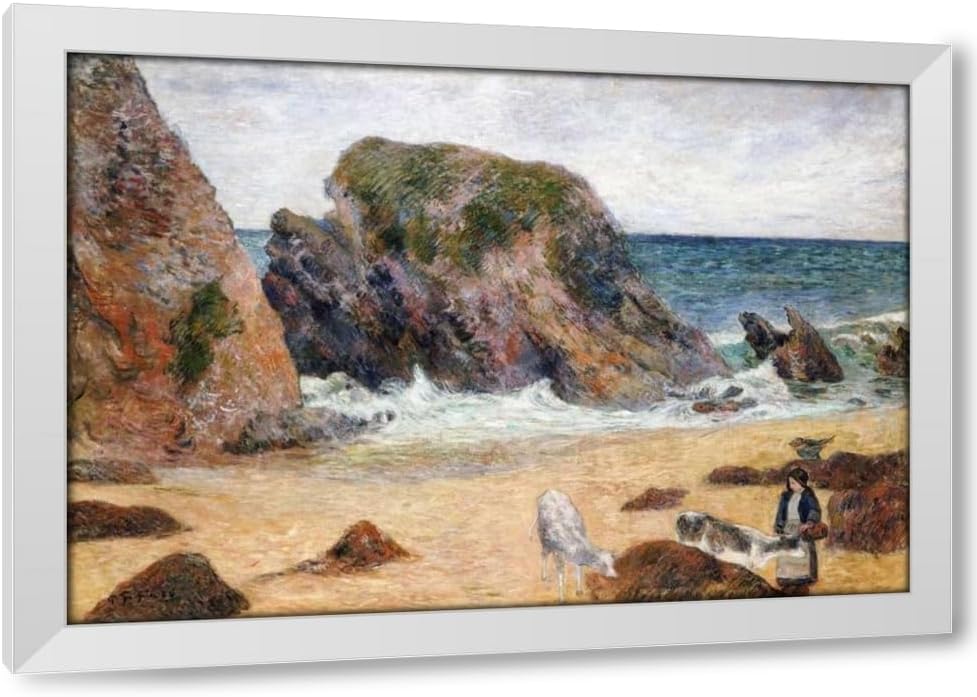 Gauguin Cows on the Seashore Canvas 24"x18"