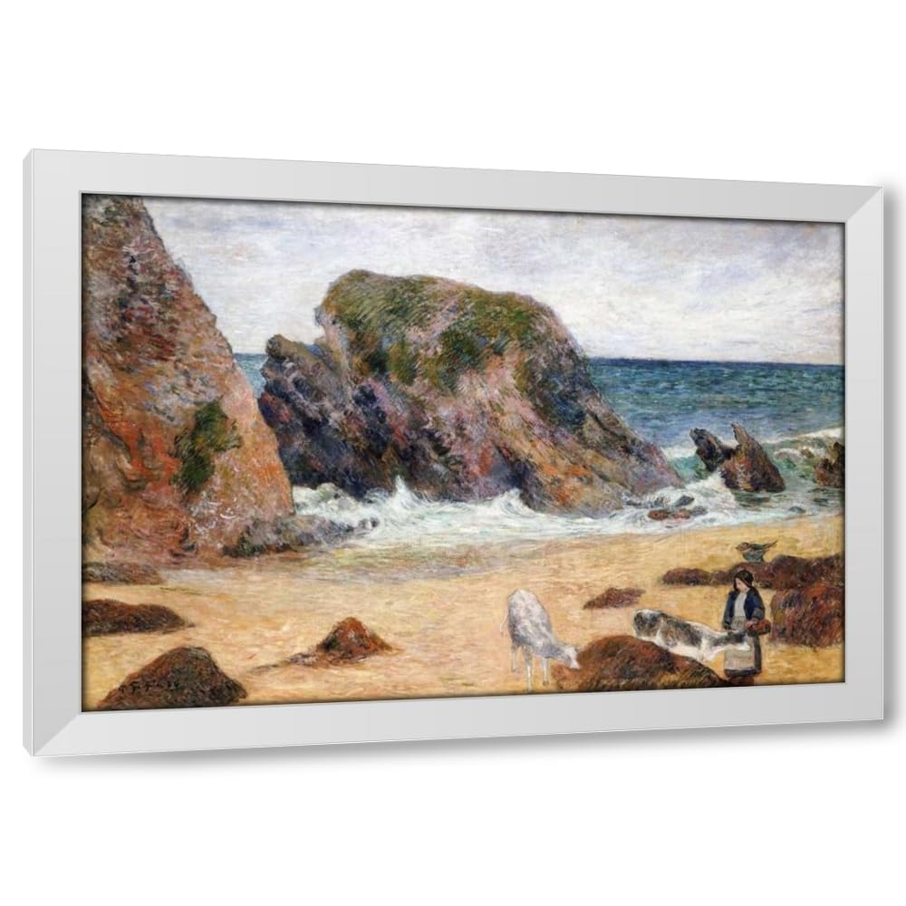 Gauguin Cows on the Seashore Canvas 24"x18"