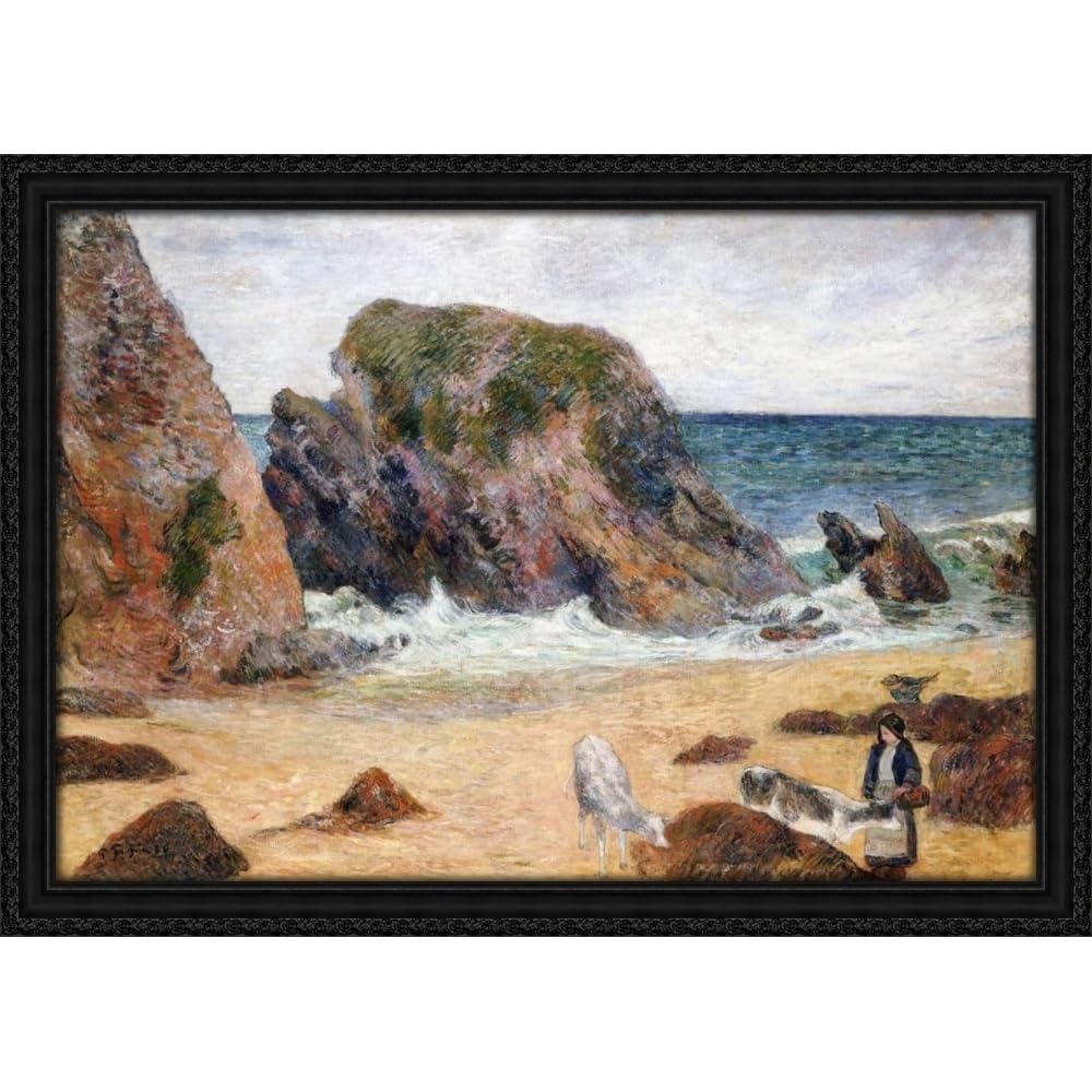 Gauguin Cows on the Seashore Canvas 24"x18"
