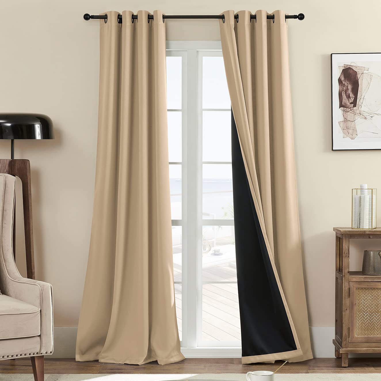 Rutterllow Blackout Curtains – 2 Panels, Dark Grey