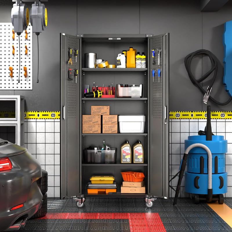 Aobabo Metal Garage Storage Cabinet – Black