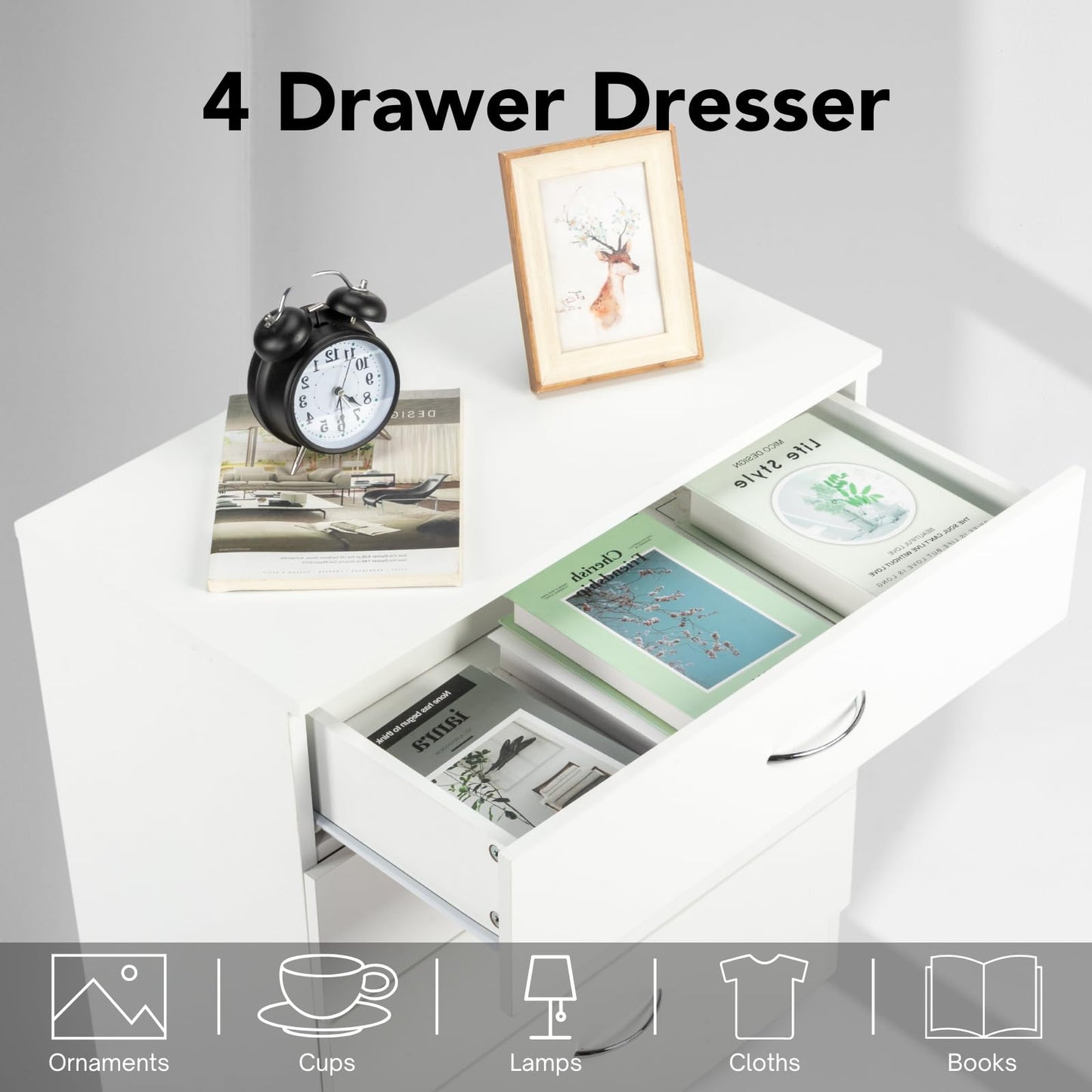 Karl Home White 3-Drawer Dresser/Nightstand