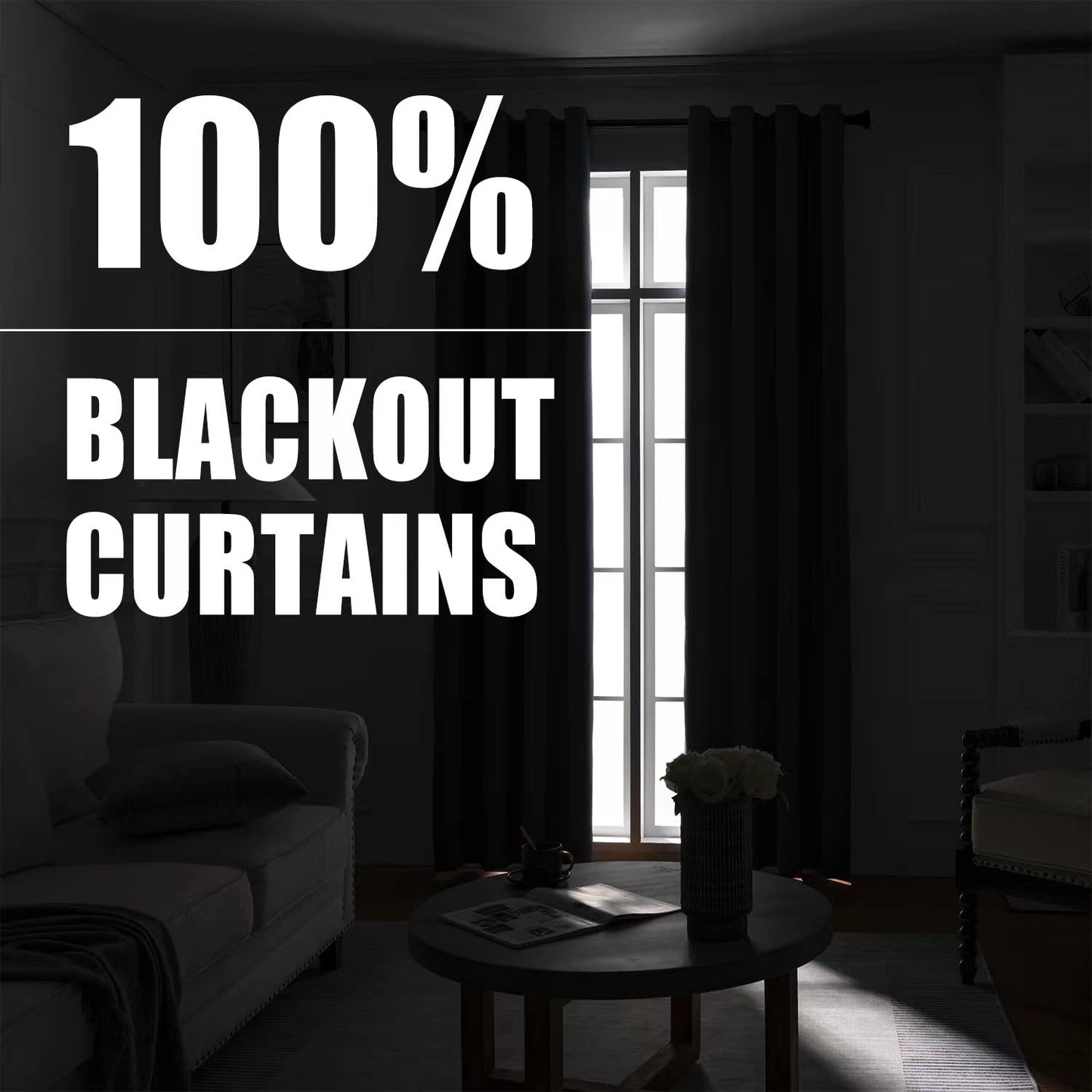 Rutterllow Blackout Curtains – 2 Panels, Dark Grey