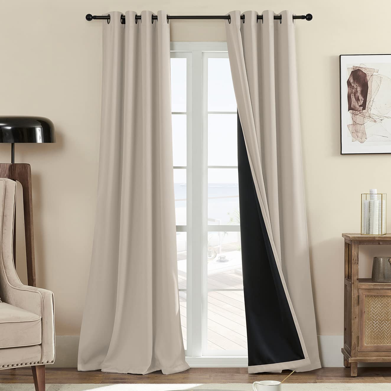 Rutterllow Blackout Curtains – 2 Panels, Dark Grey