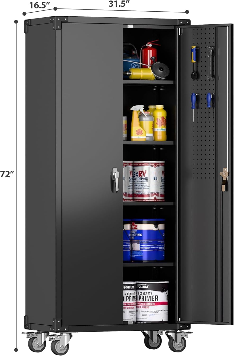 Aobabo Metal Garage Storage Cabinet – Black