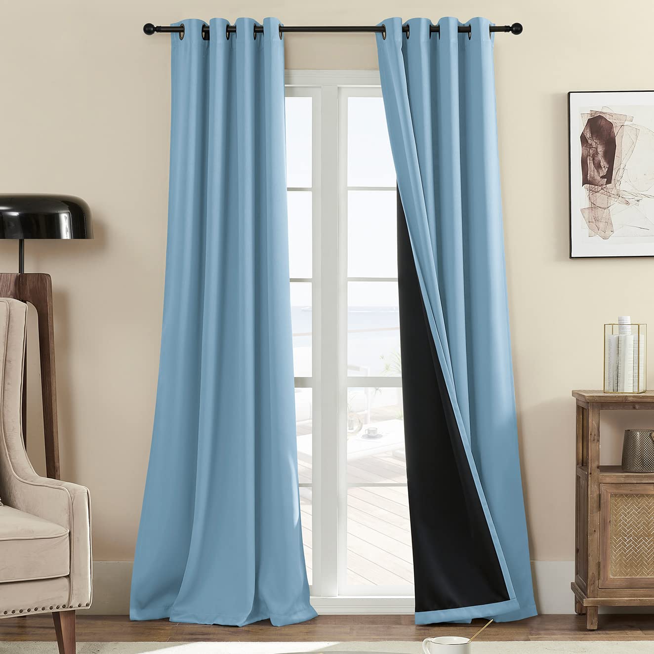 Rutterllow Blackout Curtains – 2 Panels, Dark Grey
