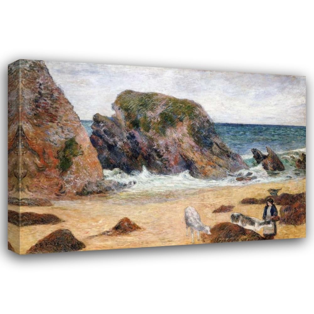 Gauguin Cows on the Seashore Canvas 24"x18"