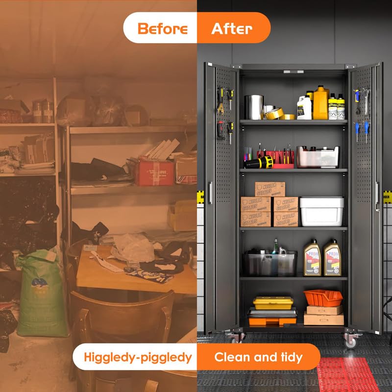 Aobabo Metal Garage Storage Cabinet – Black