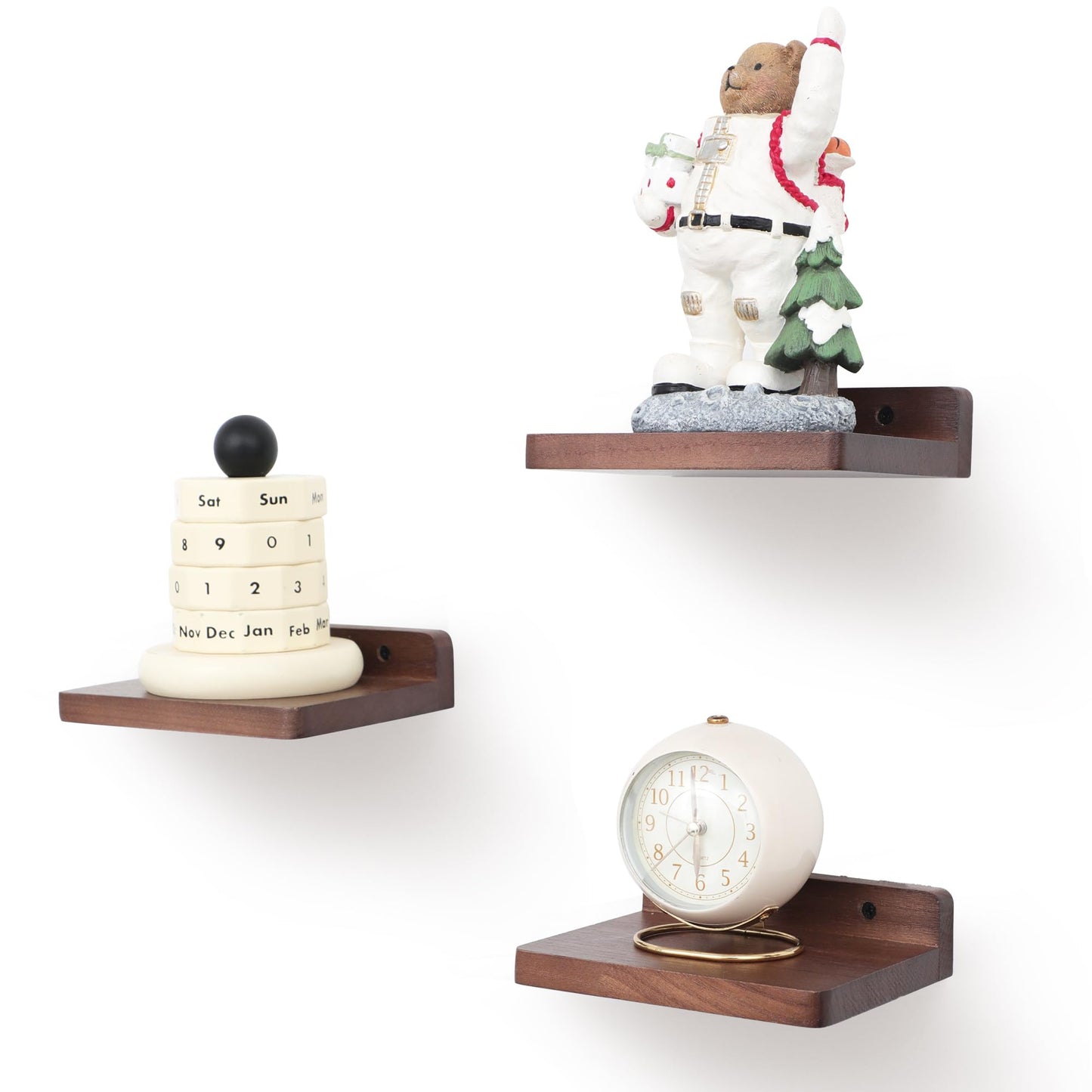 Small Floating Shelves 8-Pack, 4"x4", Rustic White