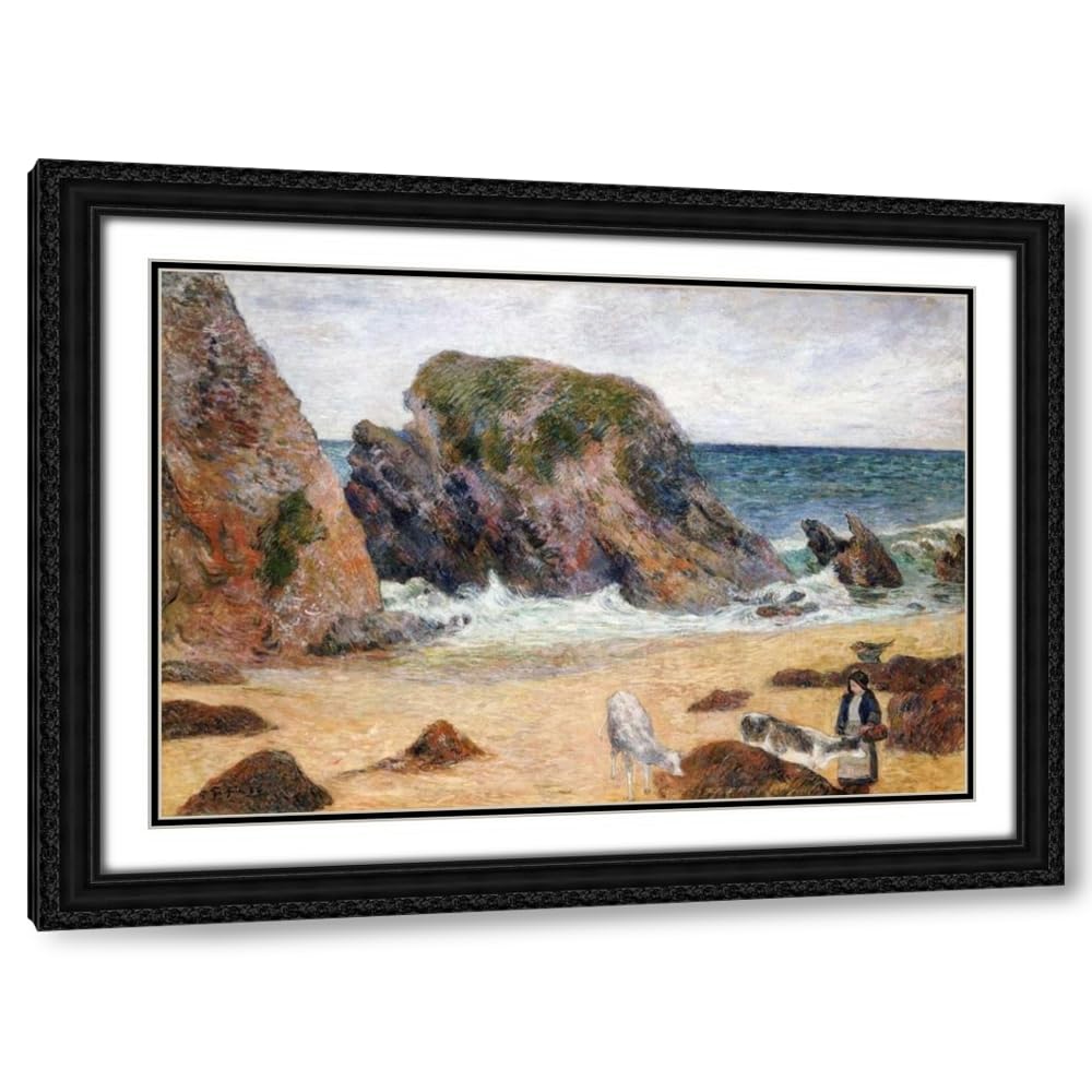 Gauguin Cows on the Seashore Canvas 24"x18"