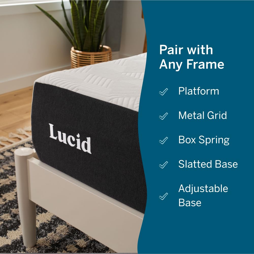 LUCID 12" Twin XL Memory Foam Mattress