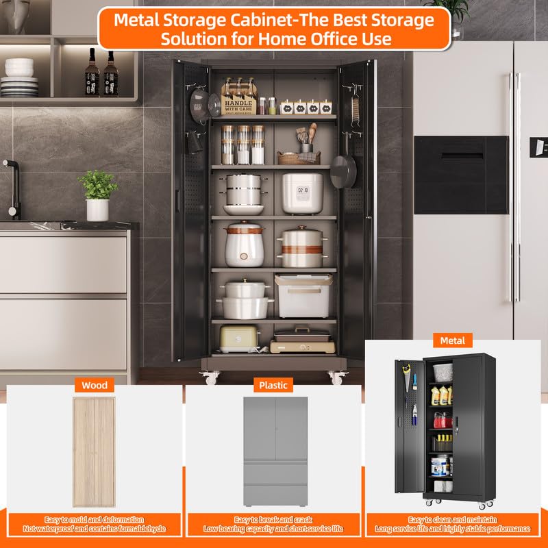 Aobabo Metal Garage Storage Cabinet – Black