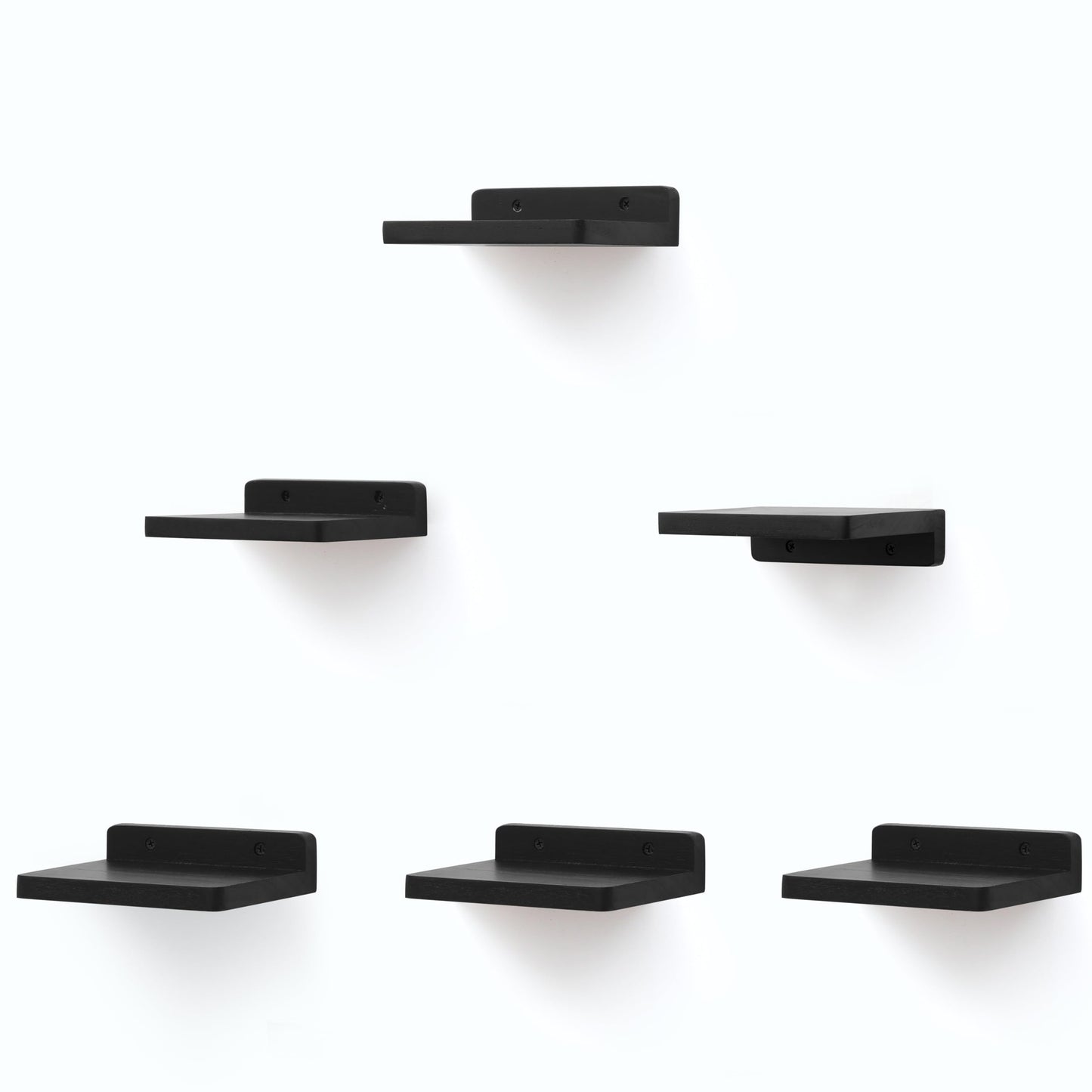 Small Floating Shelves 8-Pack, 4"x4", Rustic White