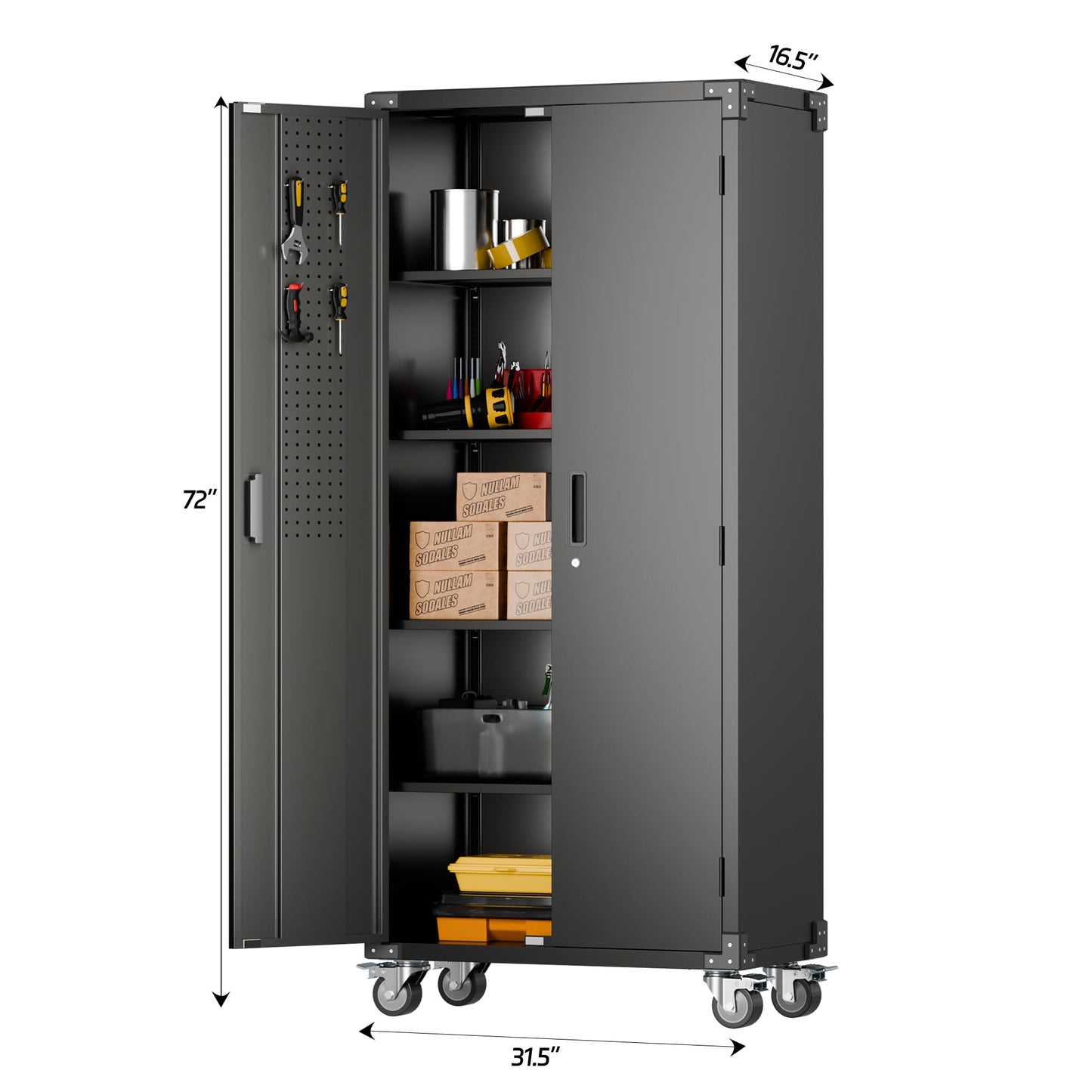 Aobabo Metal Garage Storage Cabinet – Black