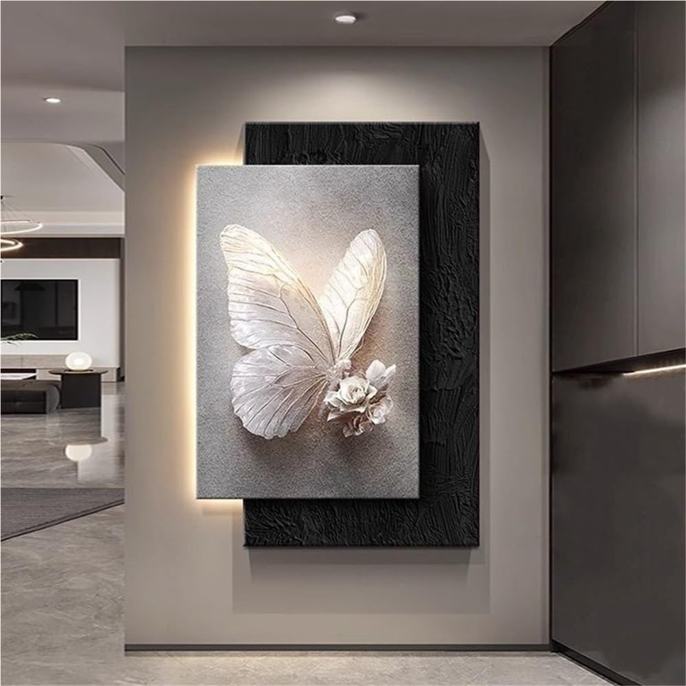 Sandstone 3D Wall Art with LED Lights – Black