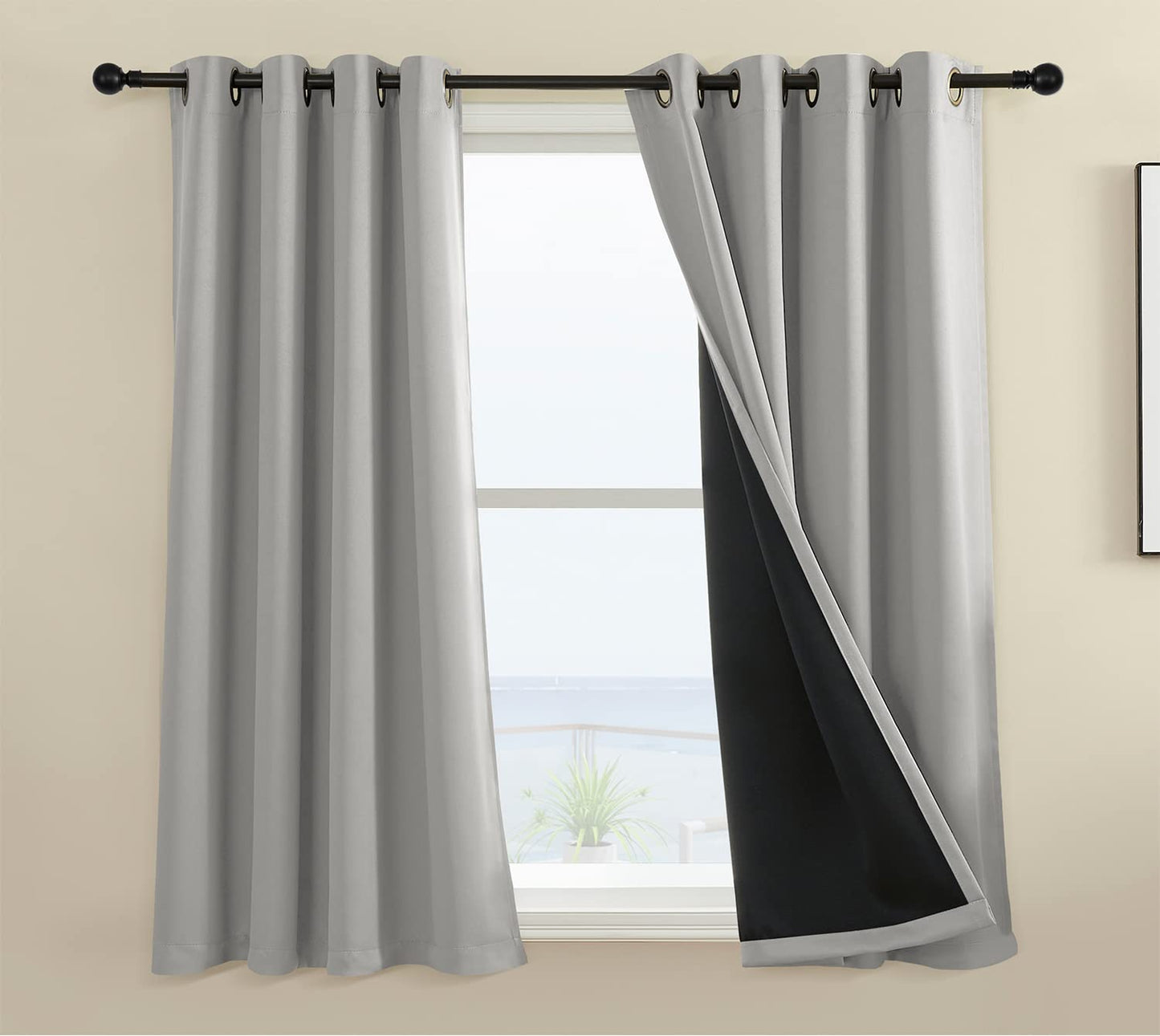 Rutterllow Blackout Curtains – 2 Panels, Dark Grey