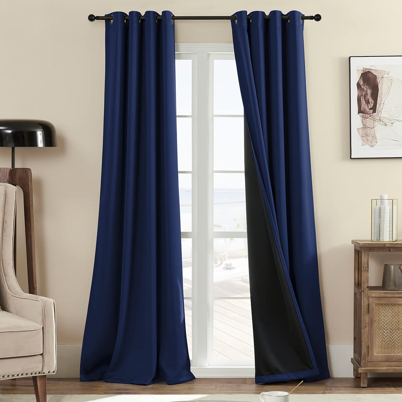 Rutterllow Blackout Curtains – 2 Panels, Dark Grey