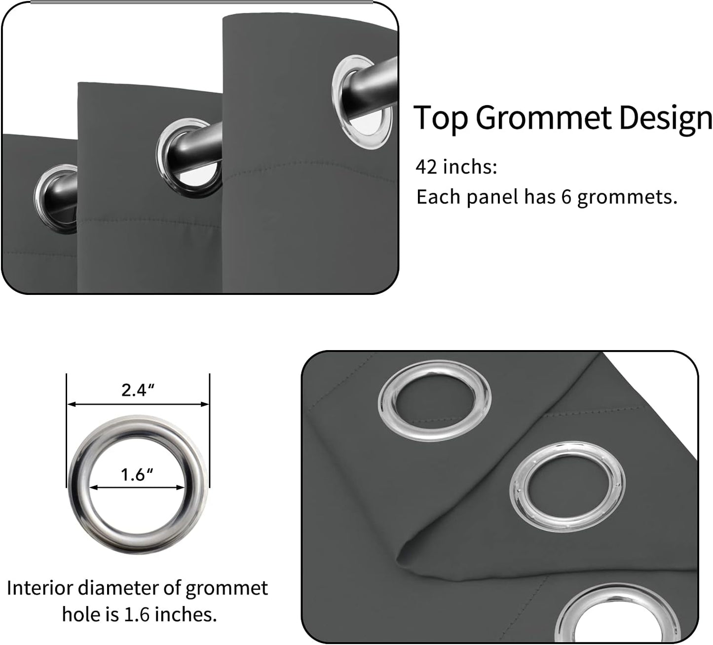 Easy-Going Blackout Curtains – 2 Panels, Gray