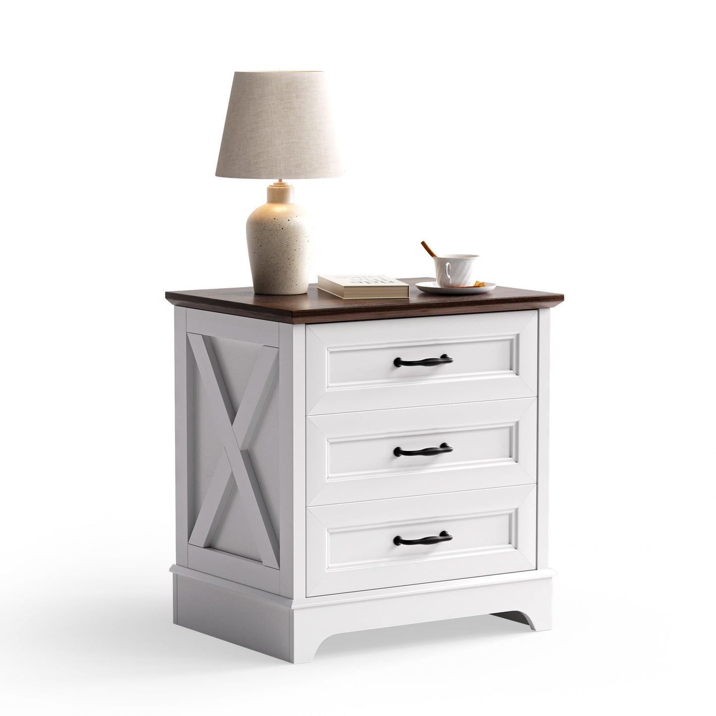 Farmhouse Nightstand – 3 Drawers