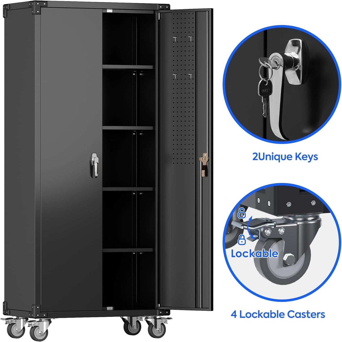 Aobabo Metal Garage Storage Cabinet – Black