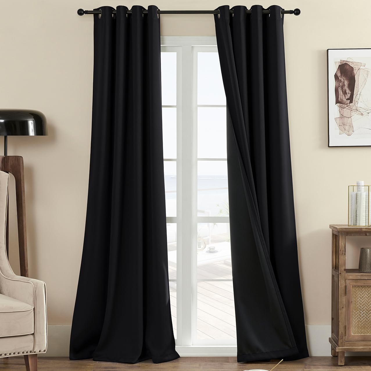 Rutterllow Blackout Curtains – 2 Panels, Dark Grey