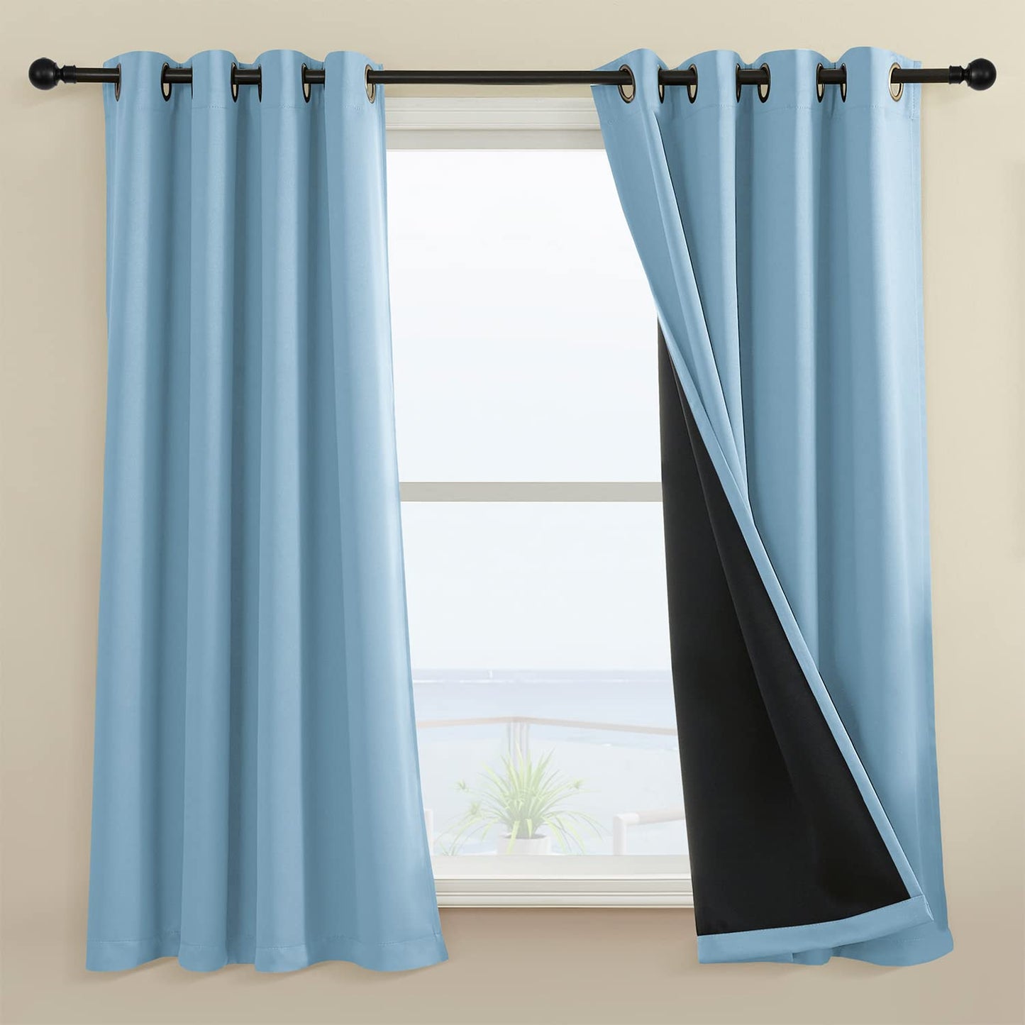 Rutterllow Blackout Curtains – 2 Panels, Dark Grey