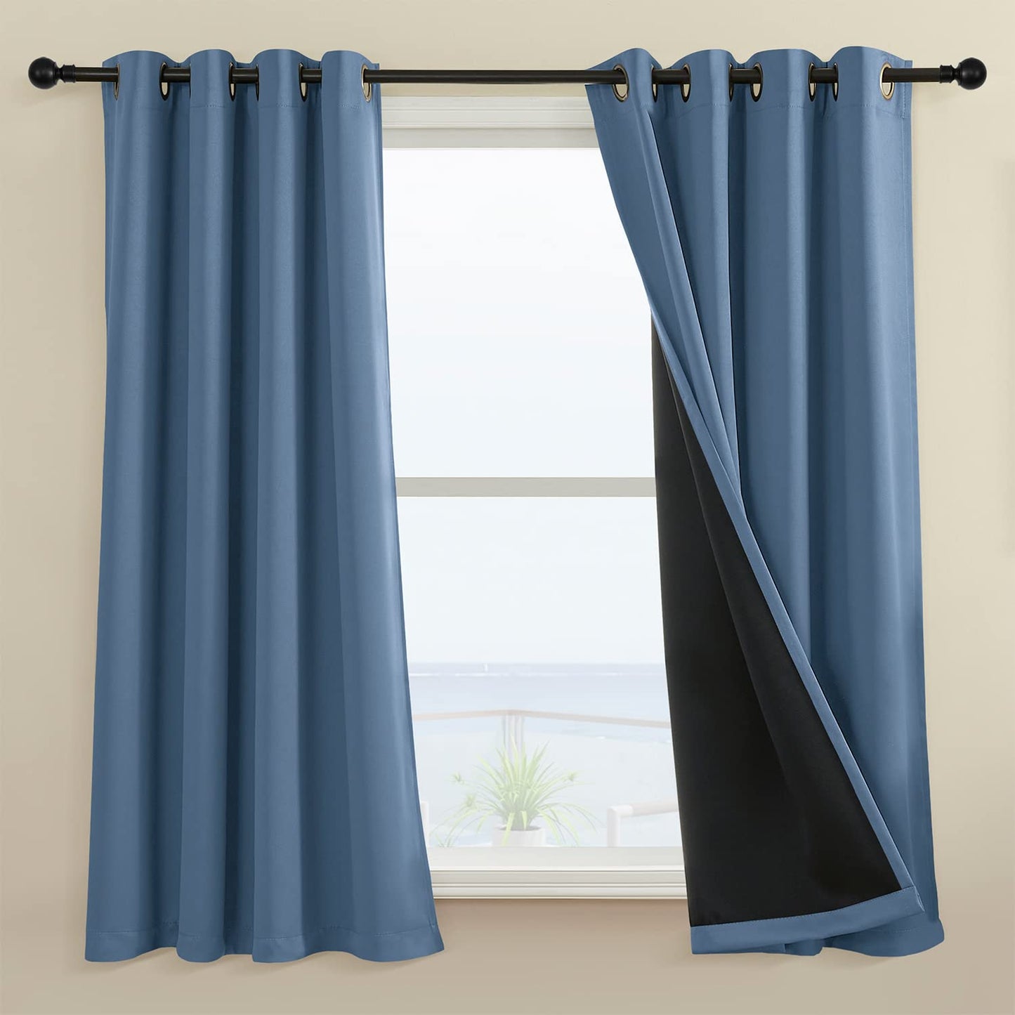 Rutterllow Blackout Curtains – 2 Panels, Dark Grey