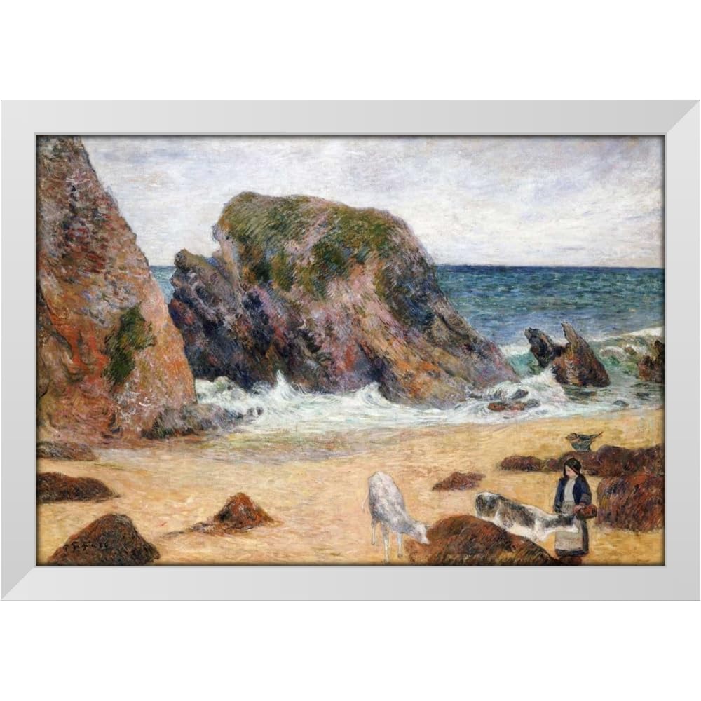 Gauguin Cows on the Seashore Canvas 24"x18"