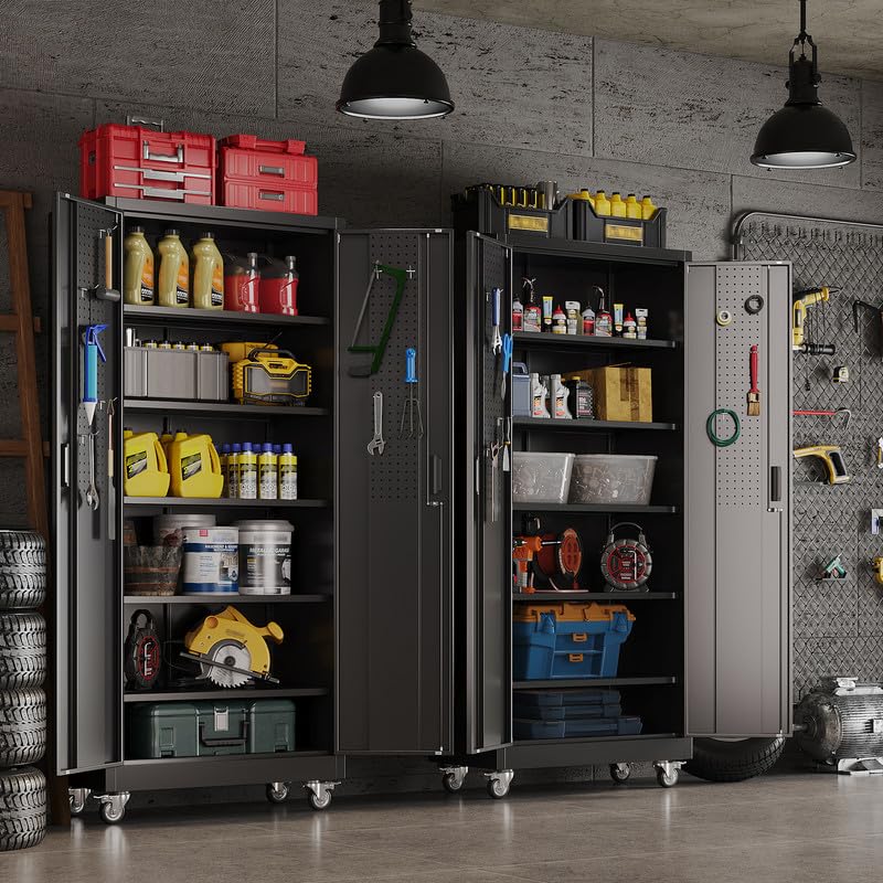 Aobabo Metal Garage Storage Cabinet – Black