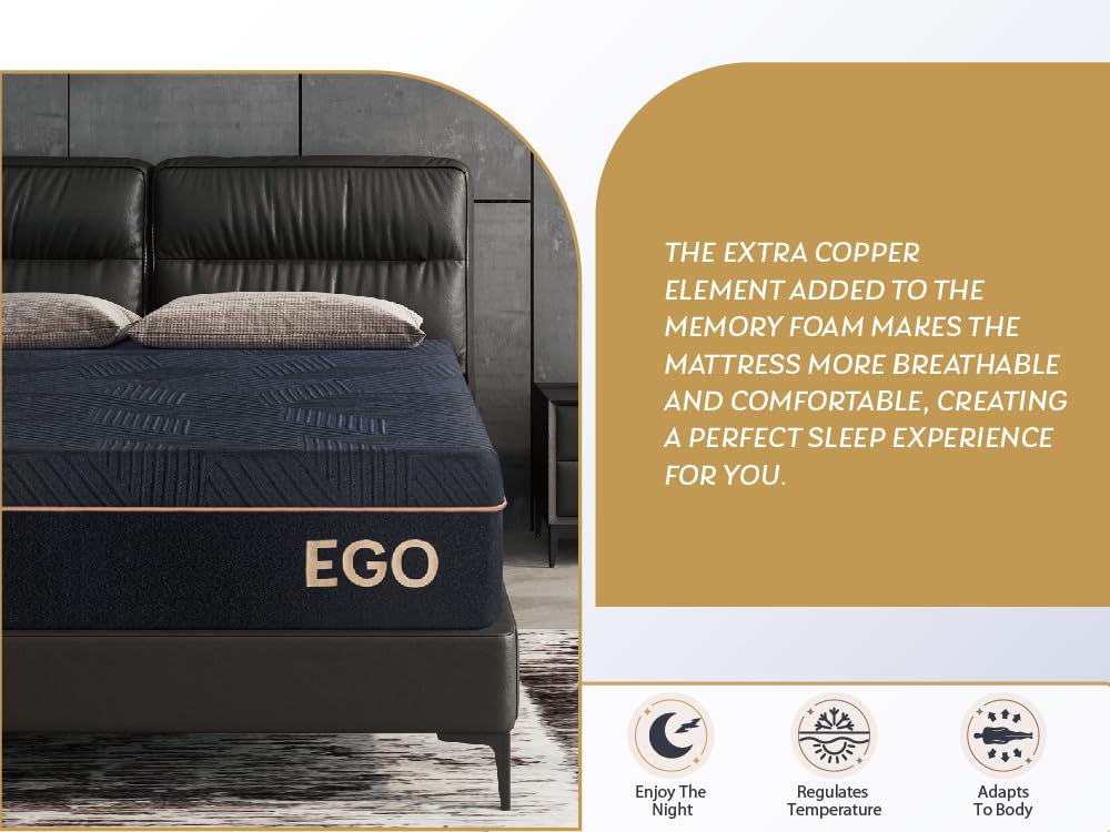 Firm Queen Memory Foam Mattress – 14", Black