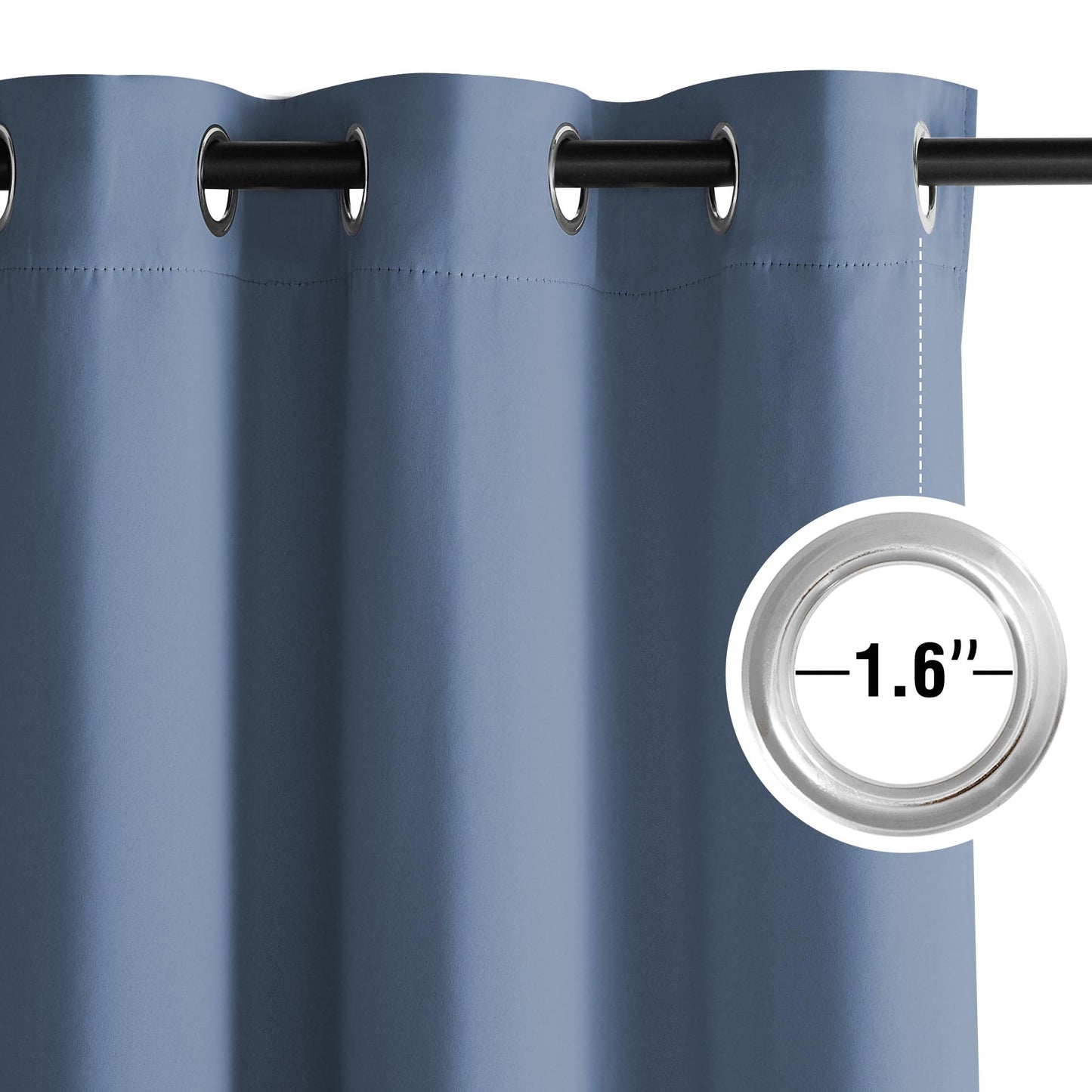NICETOWN Blackout Curtains – 2 Panels, Grey, 63"