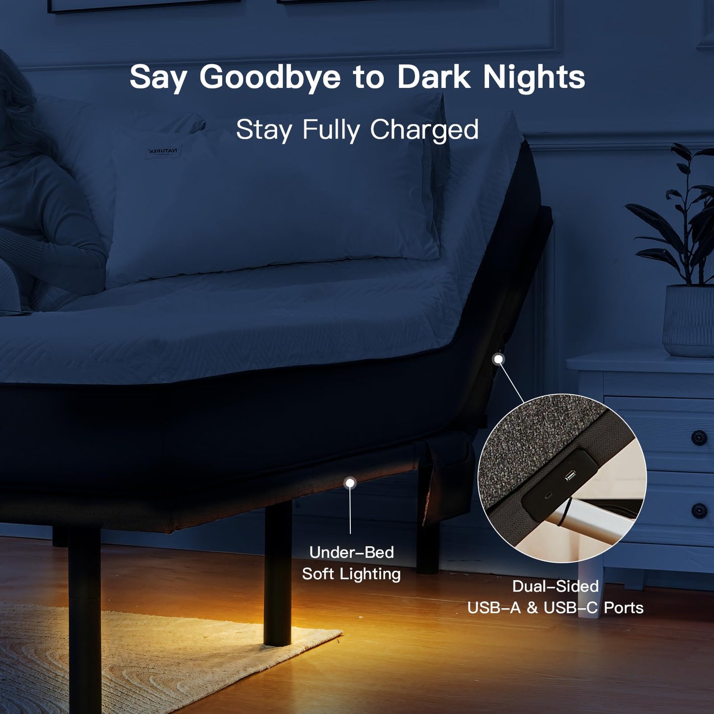 Pipishell Full Adjustable Bed Frame