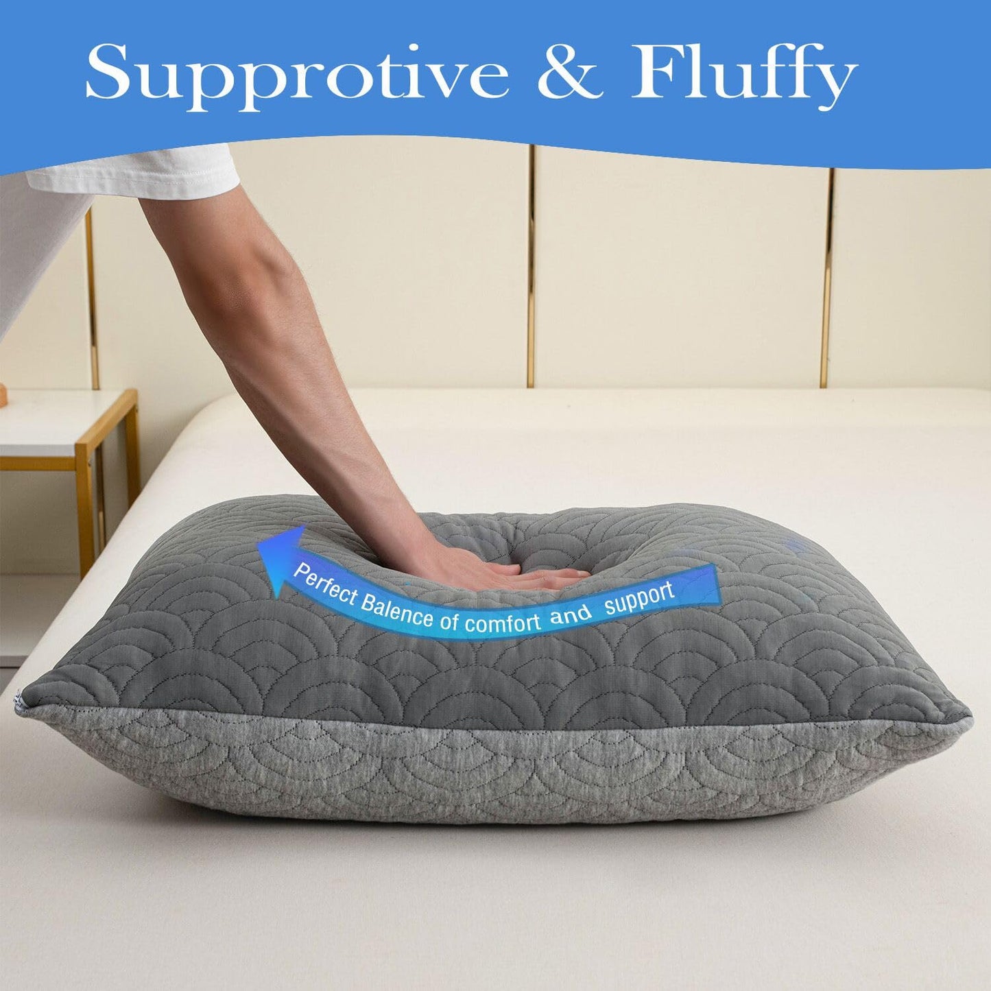 MOLCLCUY Memory Foam Pillows – Queen, 2 Pack