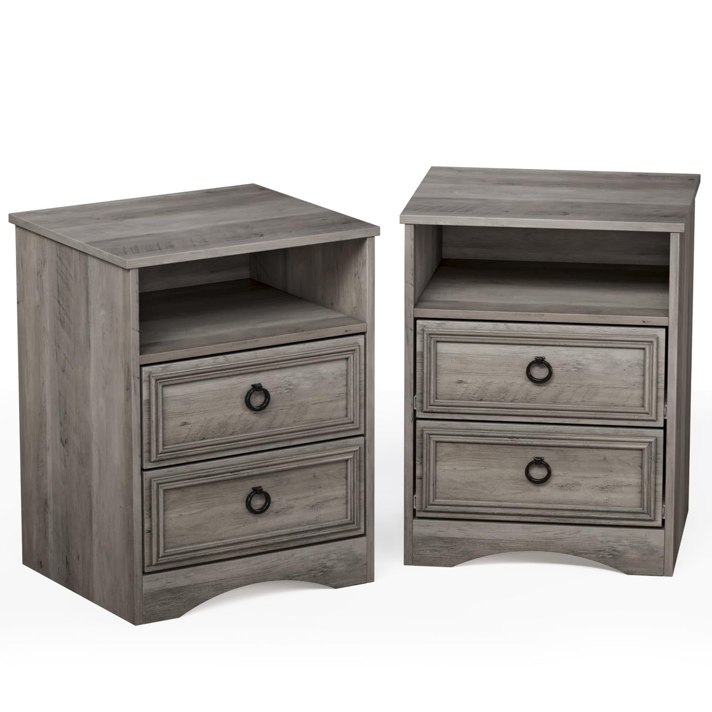 Nightstand Set of 2 – Gray