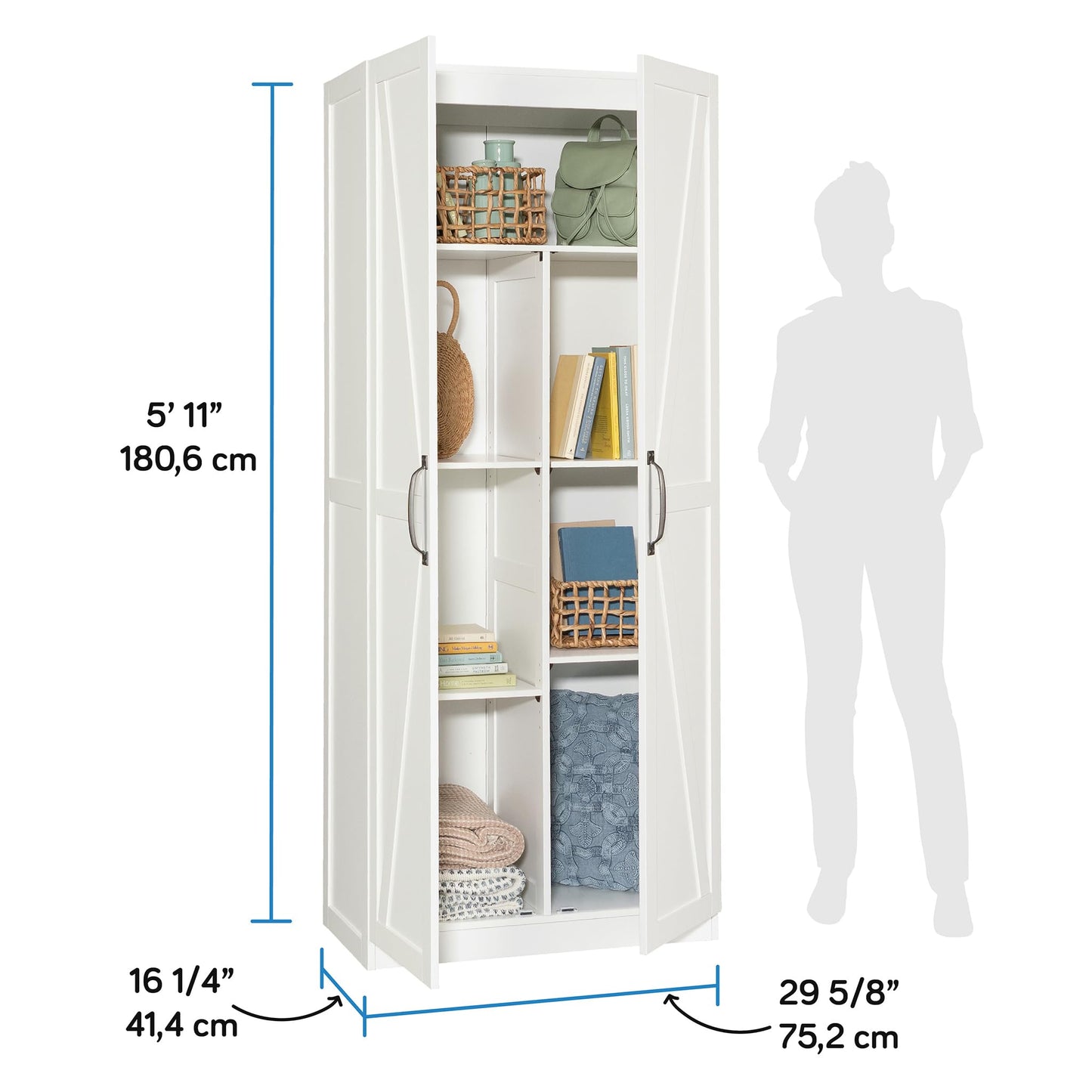 Sauder Select Storage Cabinet/ Pantry cabinets, White finish