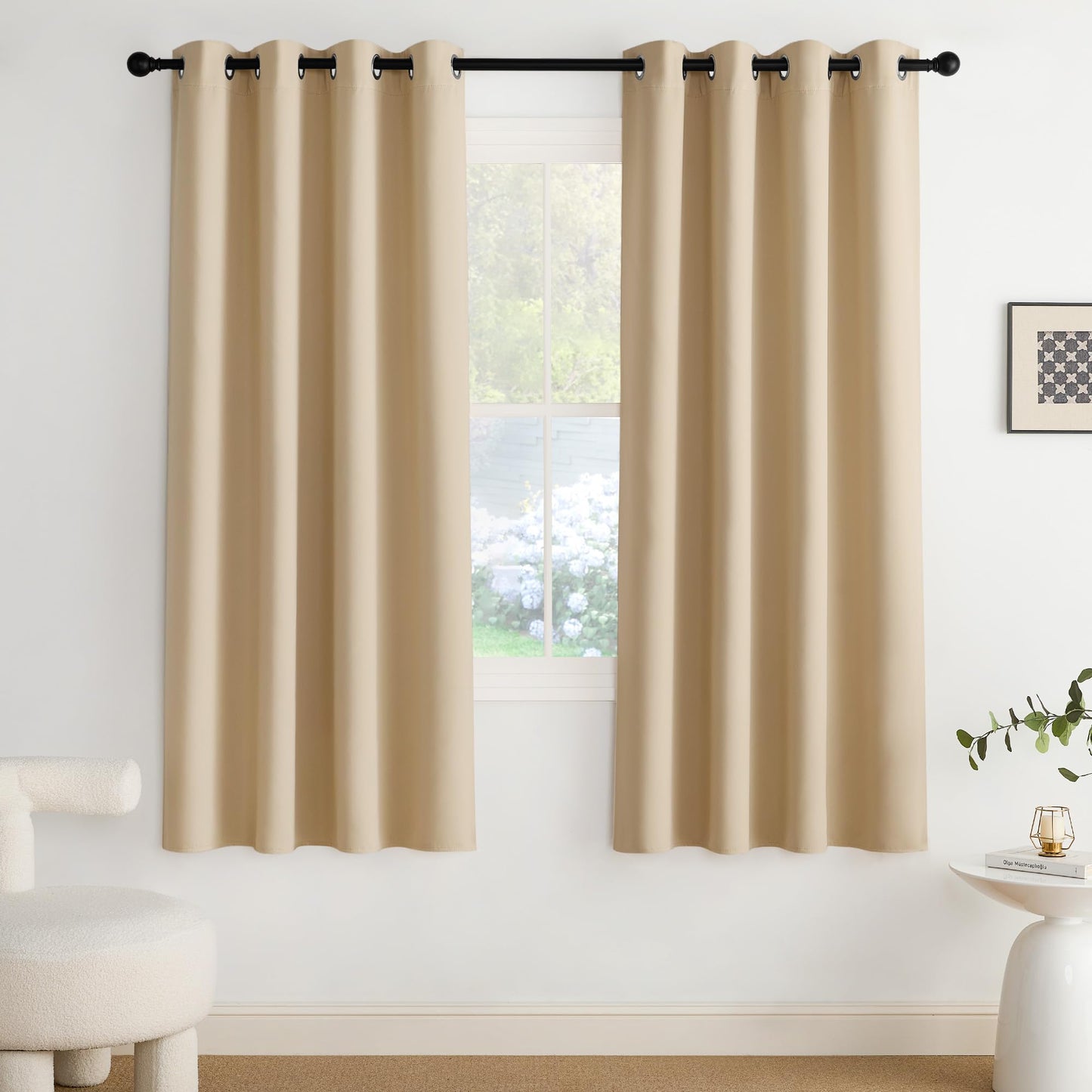 NICETOWN Blackout Curtains – 2 Panels, Grey, 63"