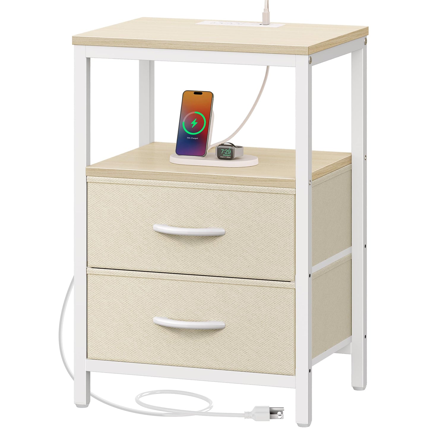 Huuger Nightstand – Rustic Brown/Black