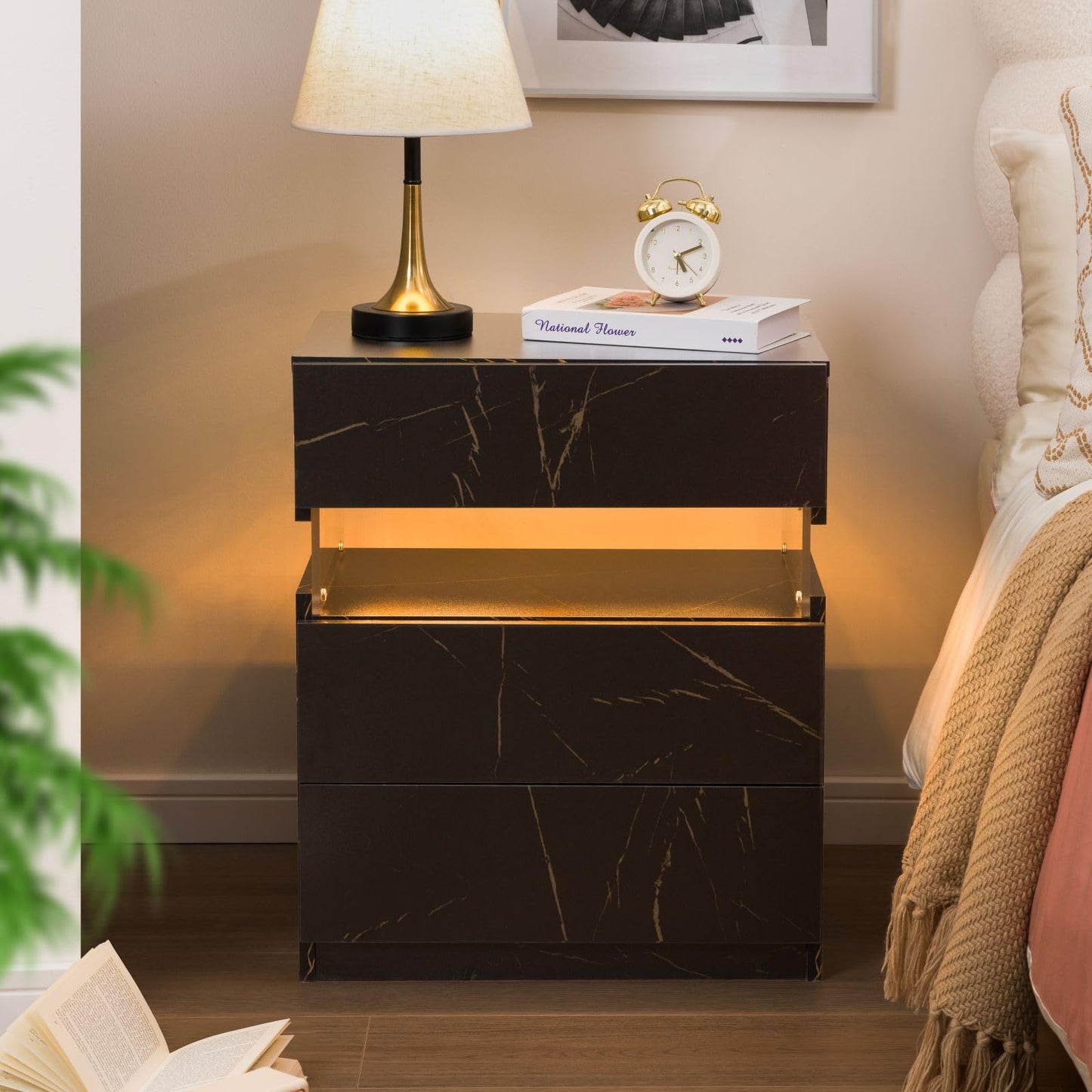 White LED Nightstand Set – 2 Pack