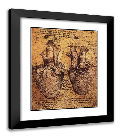ArtDirect Da Vinci Heart Drawing Framed Art 20"x23"