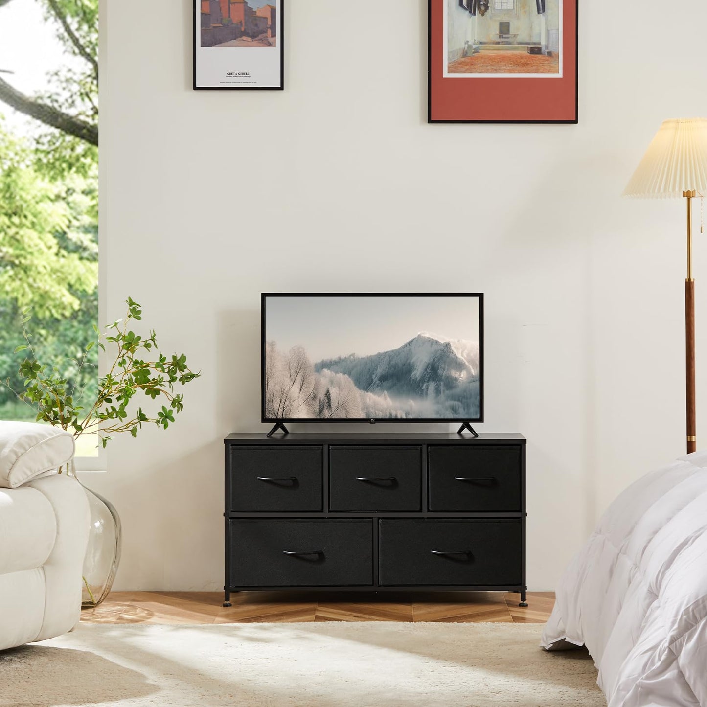 OLIXIS 5-Drawer Dresser, Black