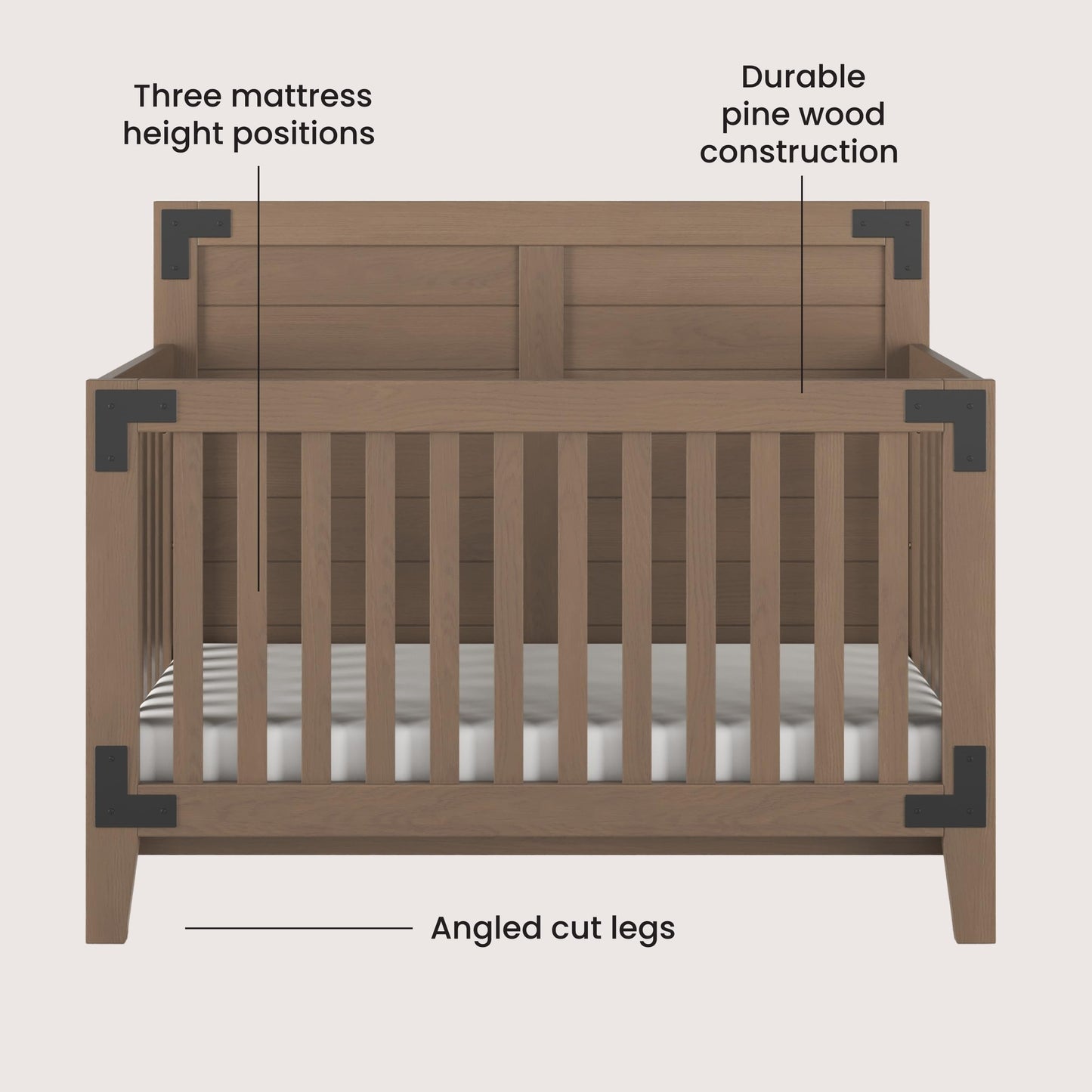 Child Craft Lucas 4-in-1 Convertible Crib – Nutmeg