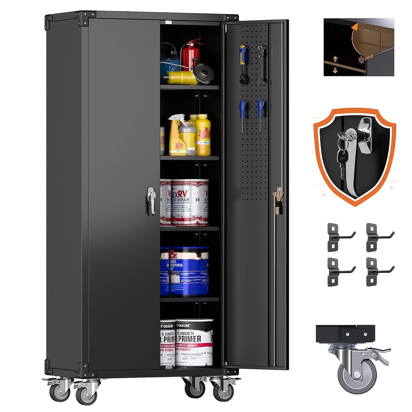 Aobabo Metal Garage Storage Cabinet – Black